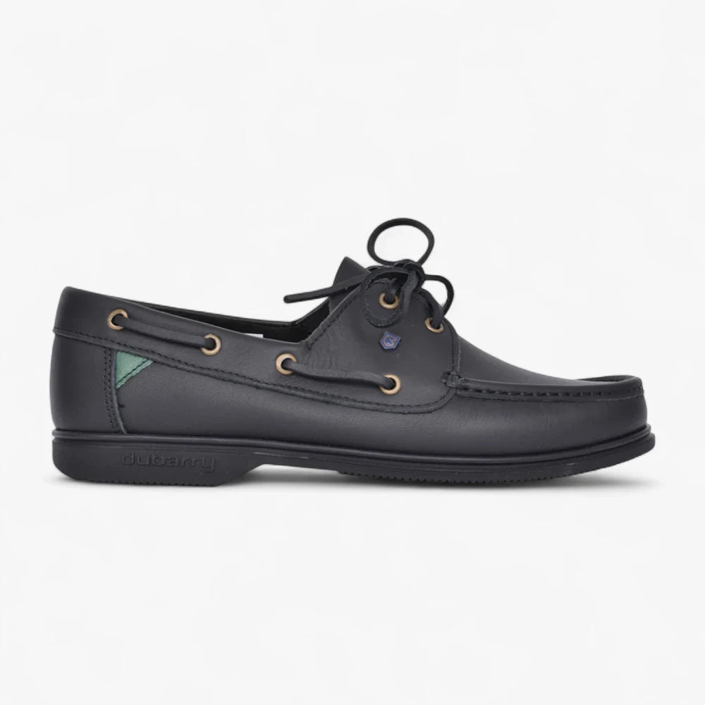 Dubarry Admirals Black Leather Deck Shoes - Leavys Shoes