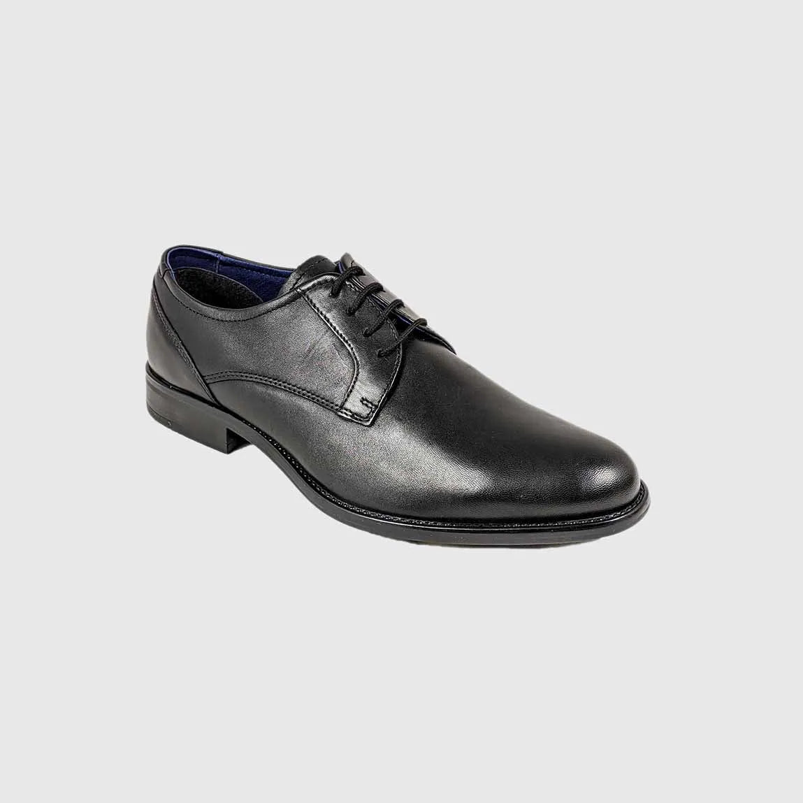 Dubarry Darrel black leather shoes – front three-quarter view