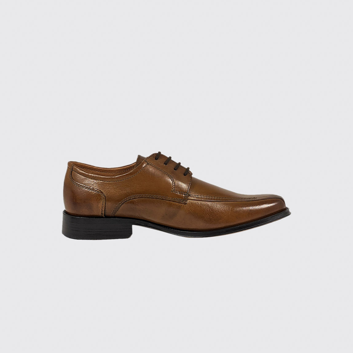 Side image of the Davey Tan, showing the classic leather and tramline detail.