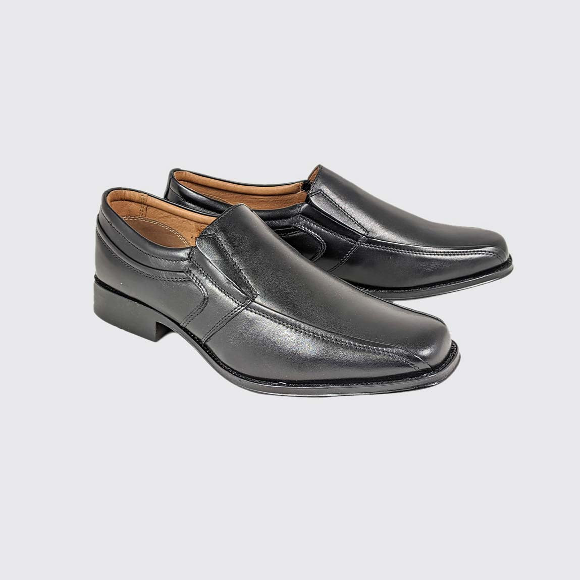 Angled view of the Dubarry Declan Black slip-on shoe.