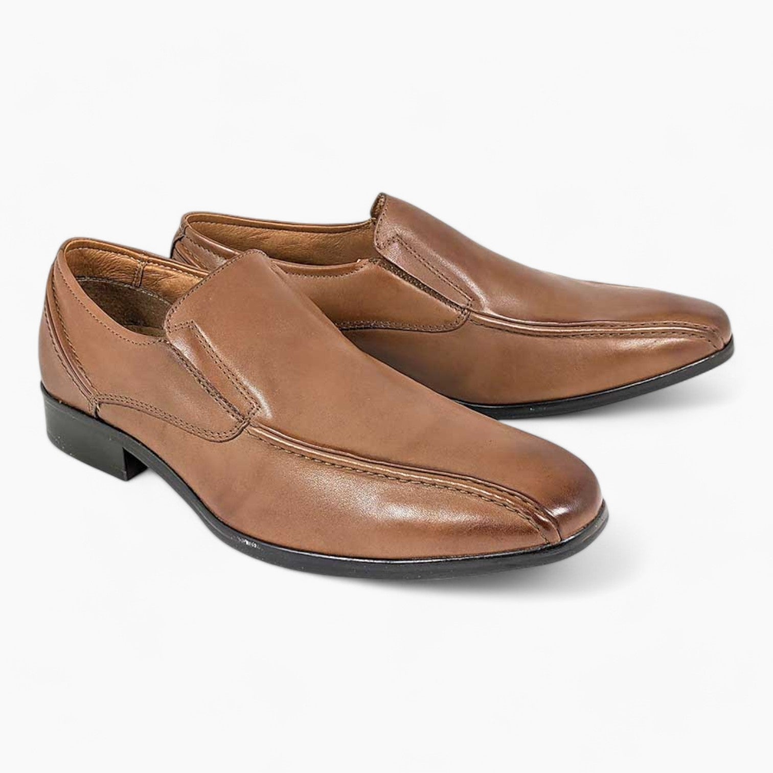 Tan Slip-On Shoes with Tramline Stitch - Dubarry Deegan - Leavys Shoes