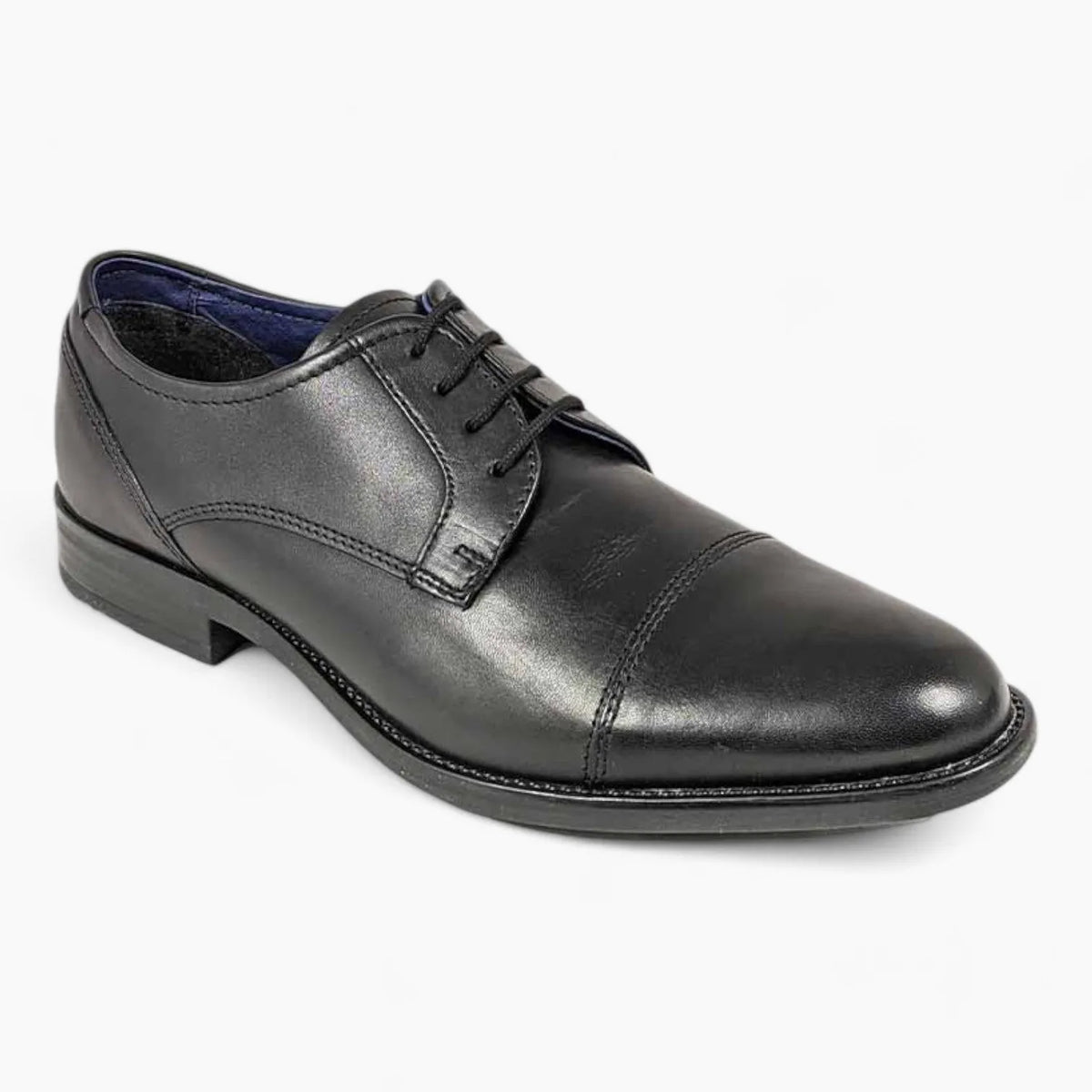 Dubarry Derek Black Dress Shoes – Classic Leather Formal Shoes with Toe Cap - Leavys Shoes