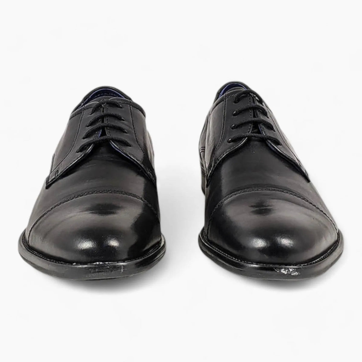 Dubarry Derek Black Dress Shoes – Classic Leather Formal Shoes with Toe Cap - Leavys Shoes
