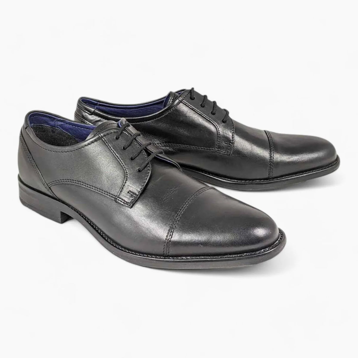 Dubarry Derek Black Dress Shoes – Classic Leather Formal Shoes with Toe Cap - Leavys Shoes