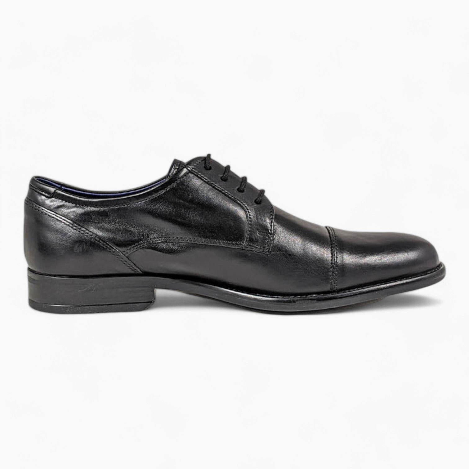 Dubarry Derek Black Dress Shoes – Classic Leather Formal Shoes with Toe Cap - Leavys Shoes