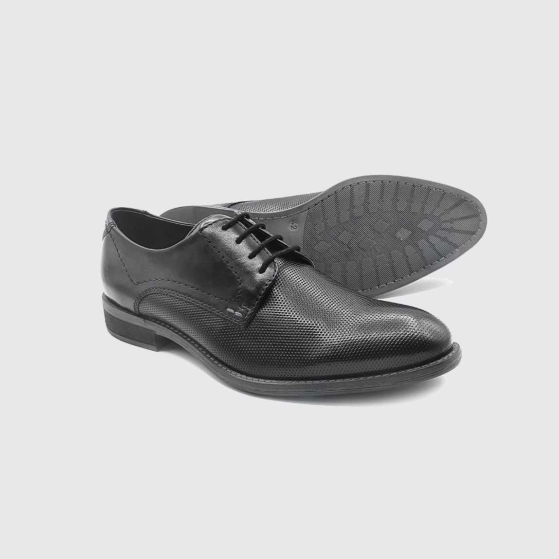 Frontal view of a pair of Dubarry Duke Black shoes.