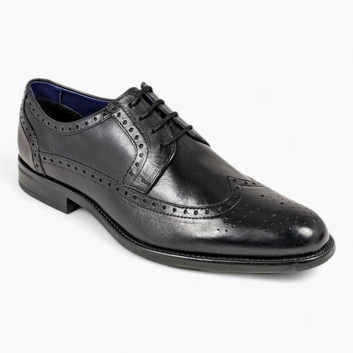 Brogue Design Formal Dress Shoe - Dubarry Dyson Black - Leavys Shoes