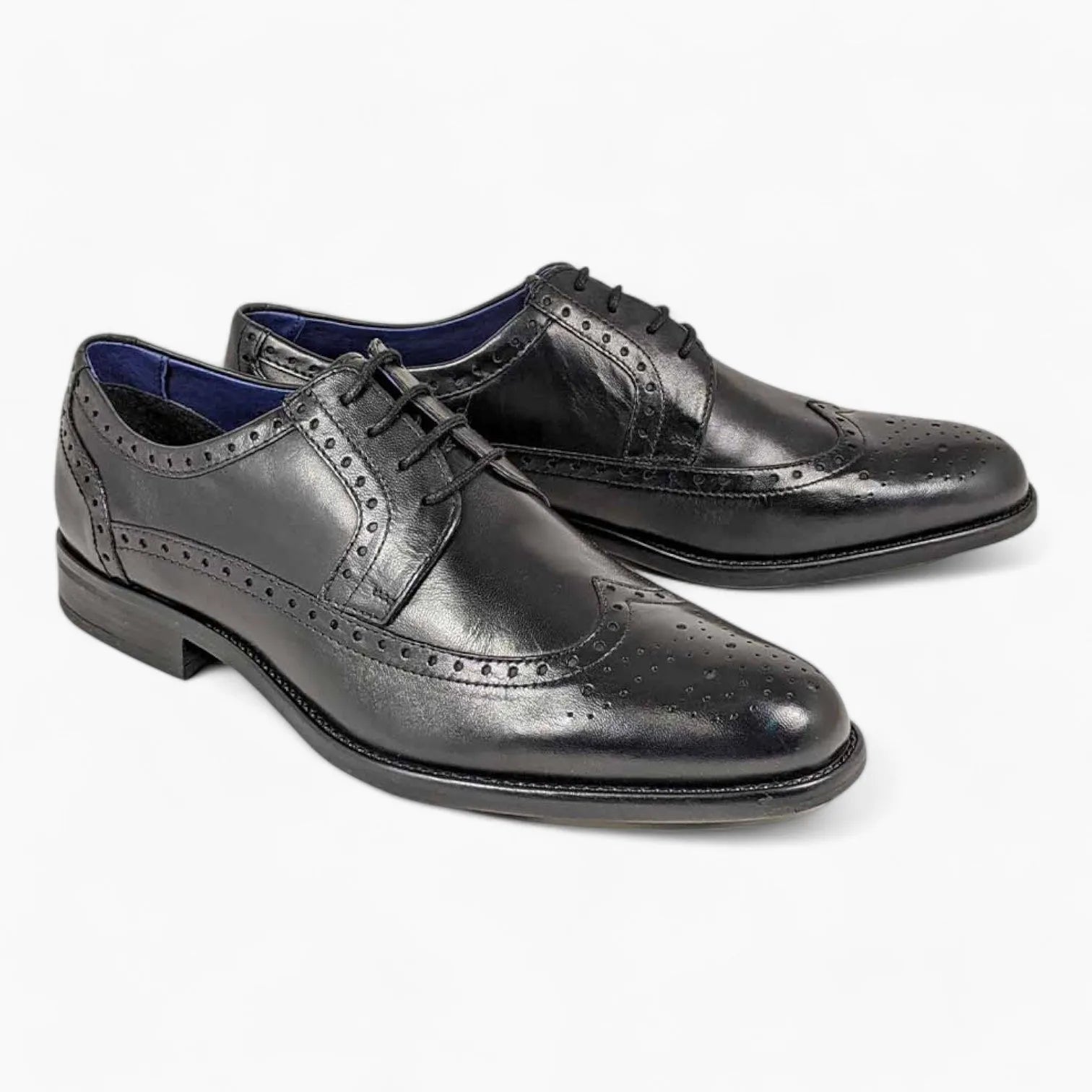 Brogue Design Formal Dress Shoe - Dubarry Dyson Black - Leavys Shoes