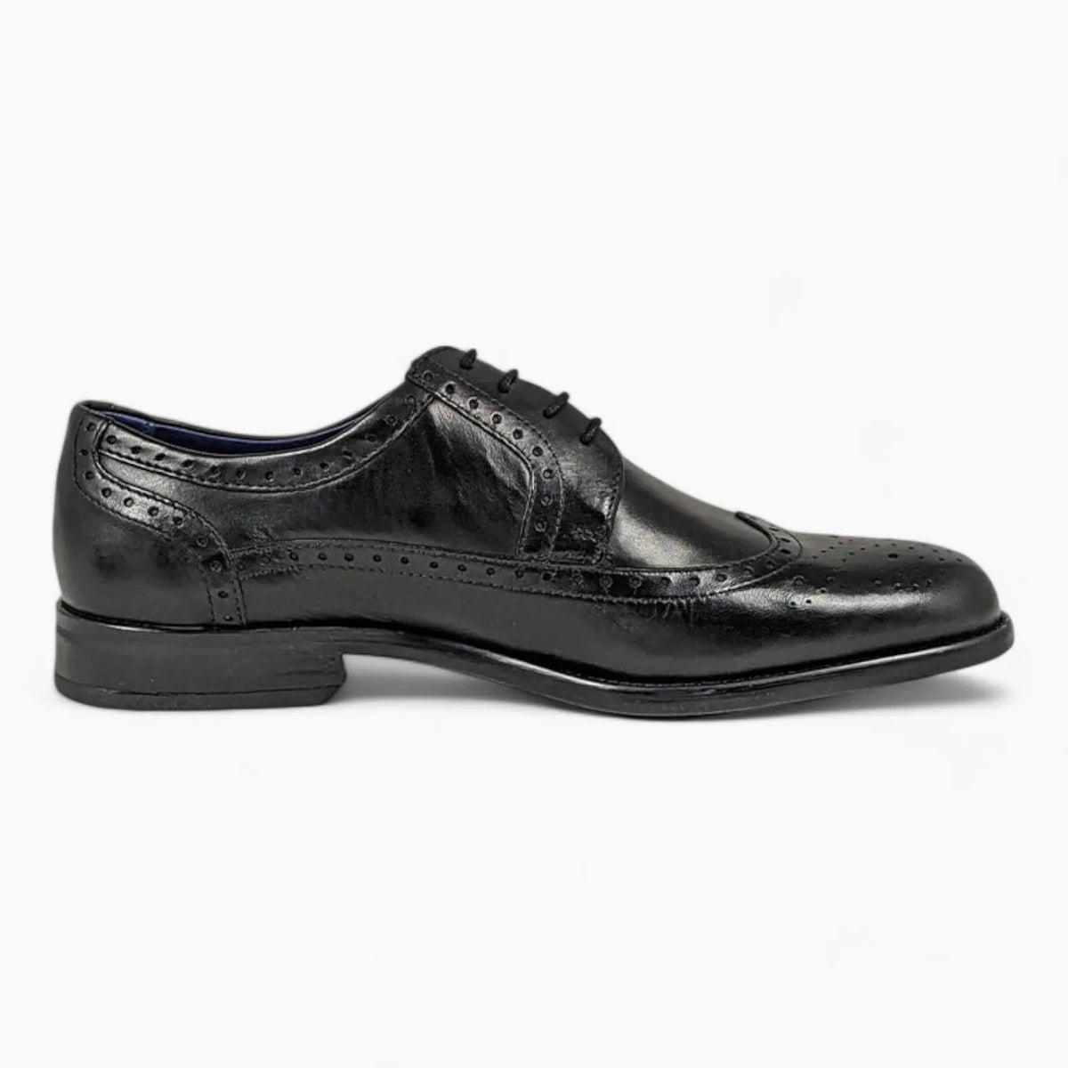 Brogue Design Formal Dress Shoe - Dubarry Dyson Black - Leavys Shoes