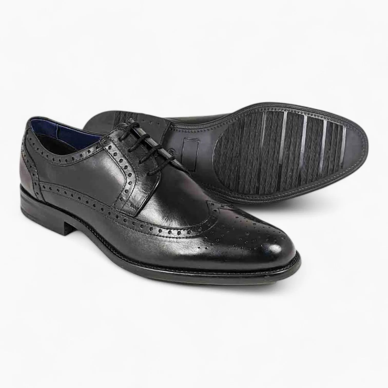 Brogue Design Formal Dress Shoe - Dubarry Dyson Black - Leavys Shoes
