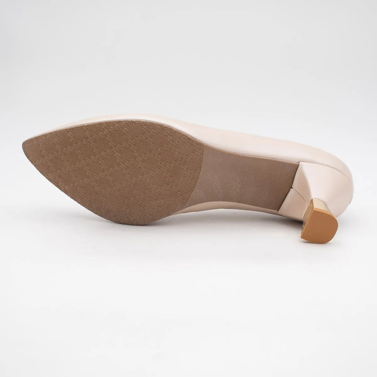 EMIS Beige Court Shoe (Wide Fit) – S8054/F226o