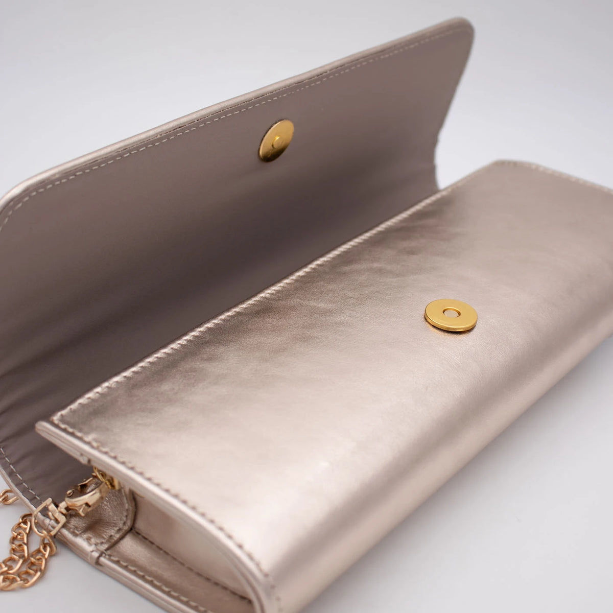 Emis Champagne Gold Metallic Occasion Clutch Bag