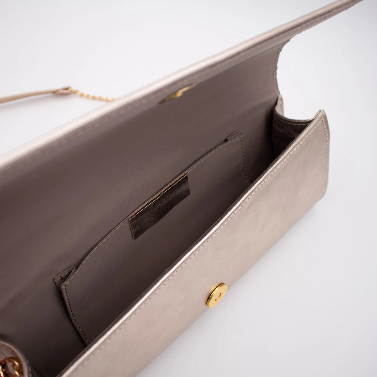 Emis Champagne Gold Metallic Occasion Clutch Bag