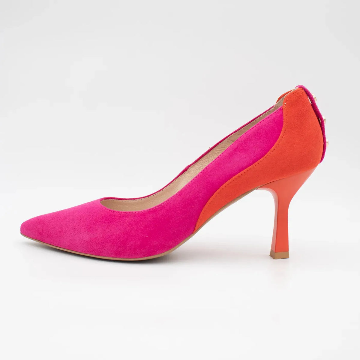 EMIS Orange &amp; Fuchsia Marbella Stiletto – Bold Elegance with a Sculpted Heel - Leavys Shoes