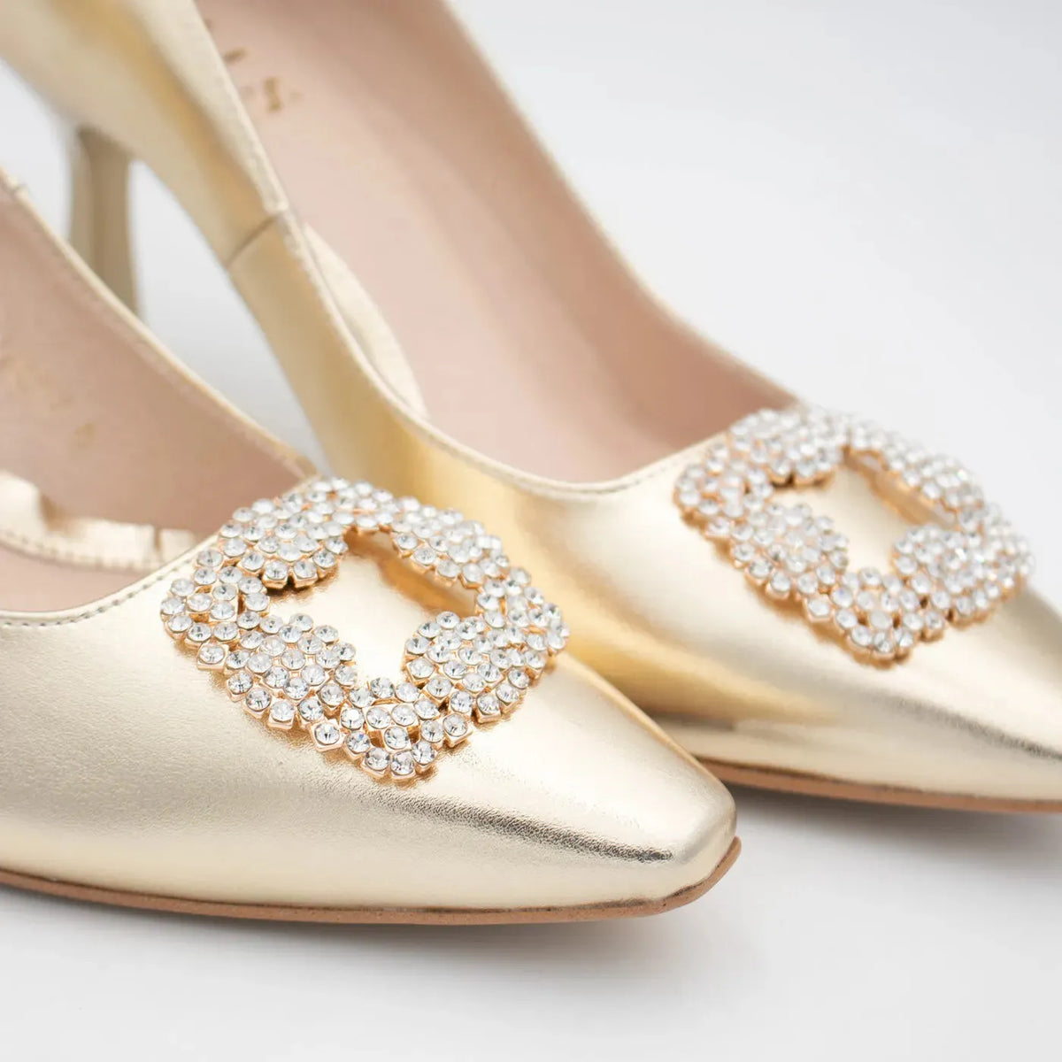 EMIS Lumière Gold Heels – Timeless Elegance with a Sculpted Heel - Leavys Shoes
