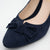 EMIS Navy Suede Leather Heel with Elegant Bow Detail