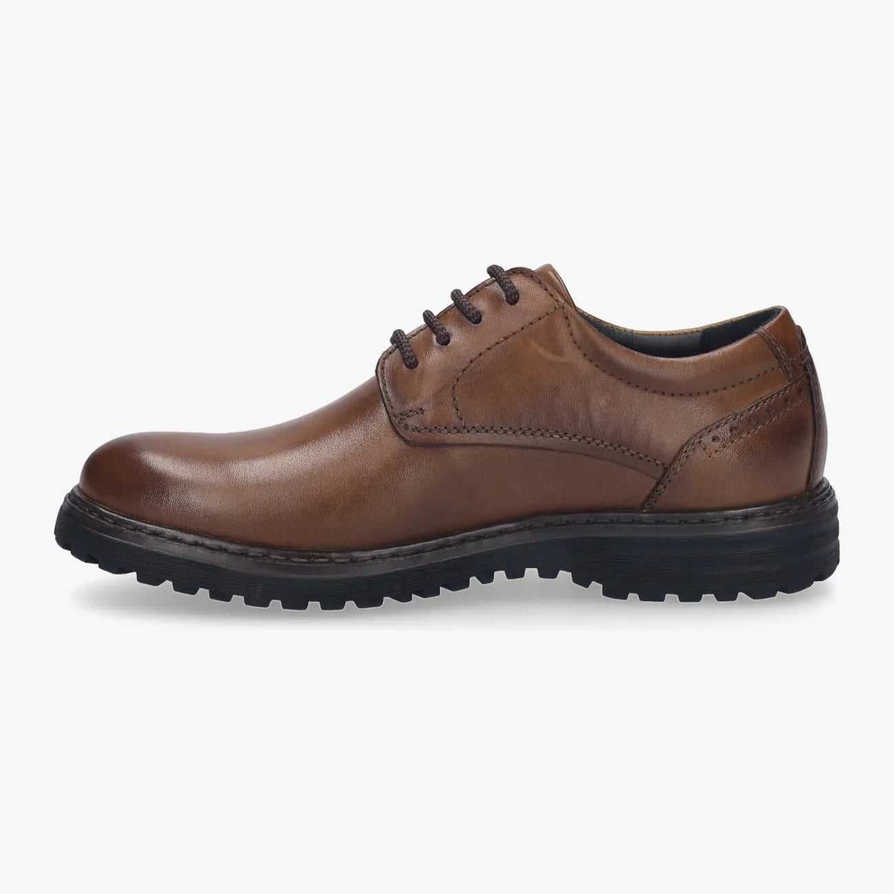 Josef Seibel Cognac Waterproof Men’s Leather Derby – Cushioned PU Sole (Erroll 50) - Leavys Shoes