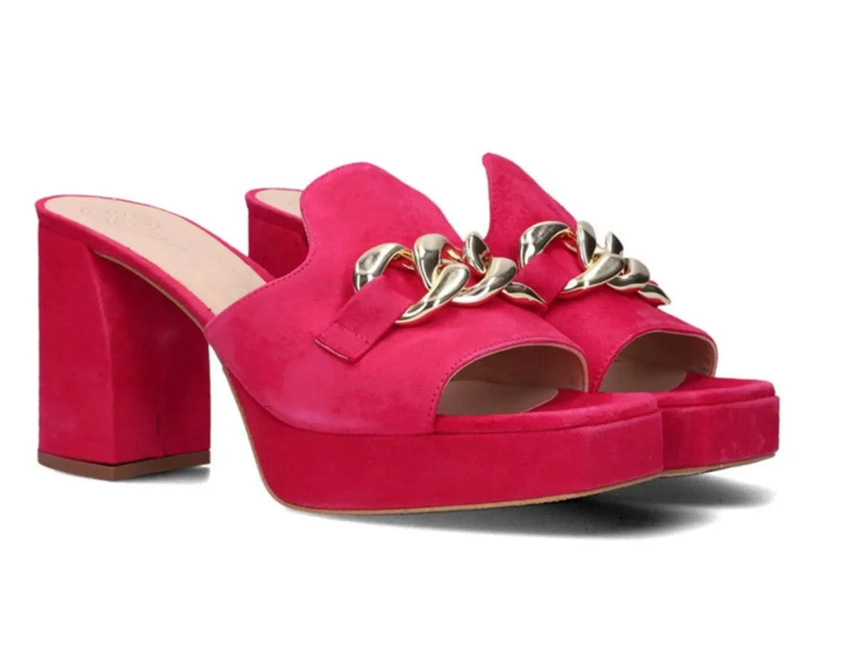 Unisa Suede Mule Heel – Chic & Trendy with Gold Chain - Leavys Shoes