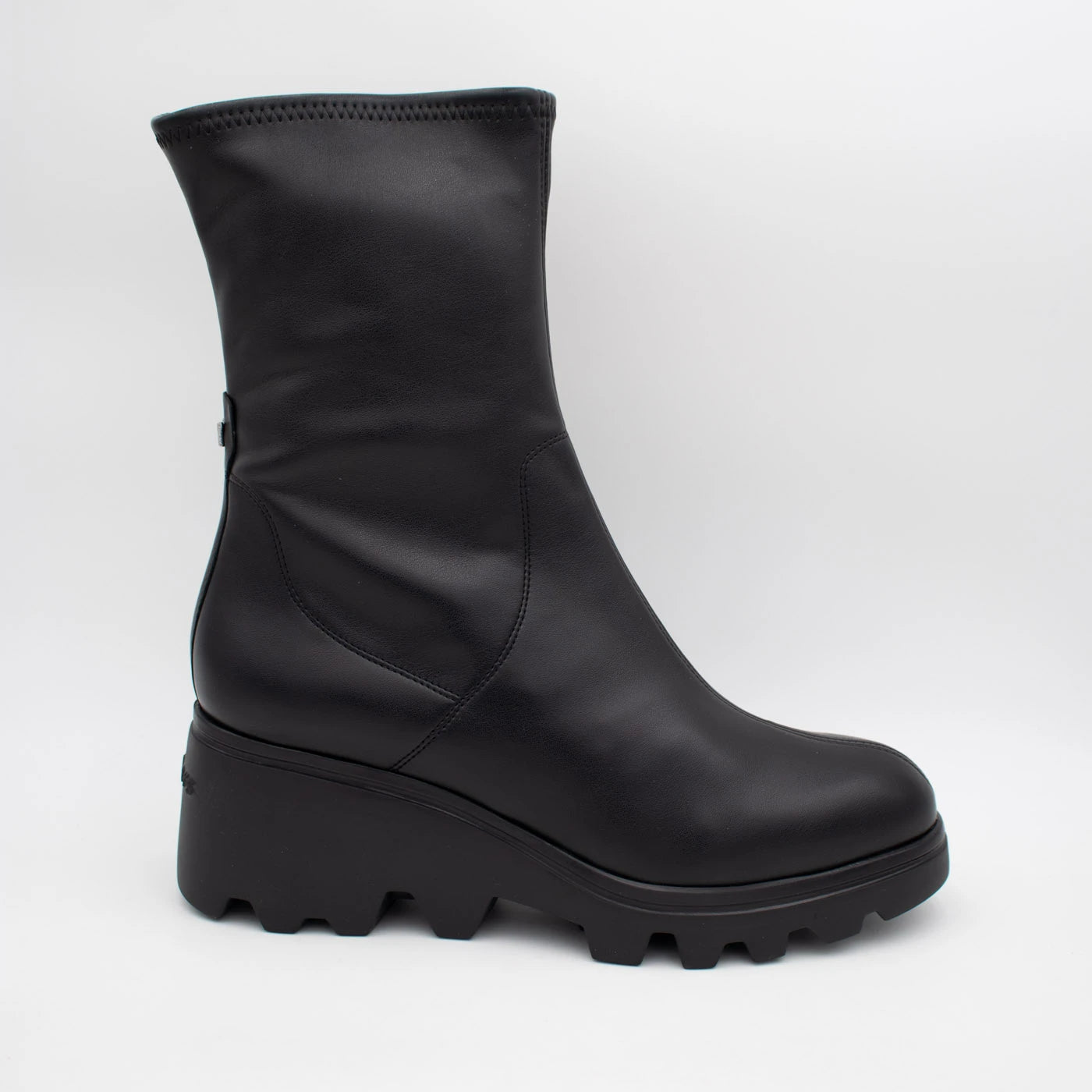 Wonders Toronto Black Leather & Stretch Platform Boots
