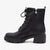 Redz Women's Black Lace-Up Ankle Boot – Chunky Sole Design