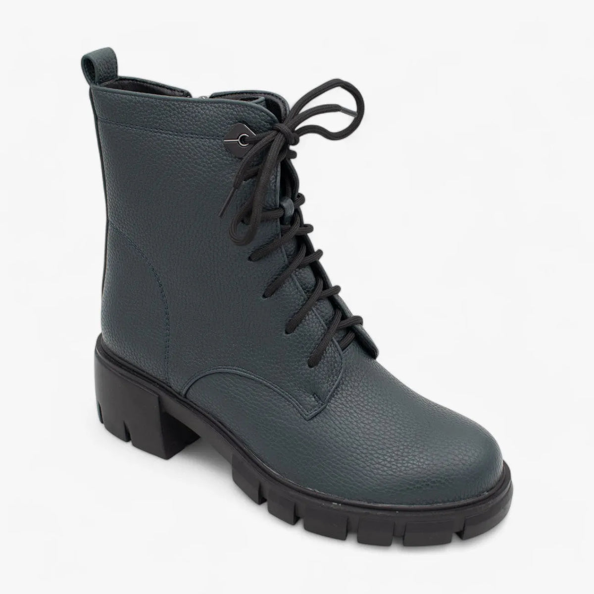 Redz Women's Green Lace-Up Ankle Boot – Chunky Sole Design - Leavys Shoes