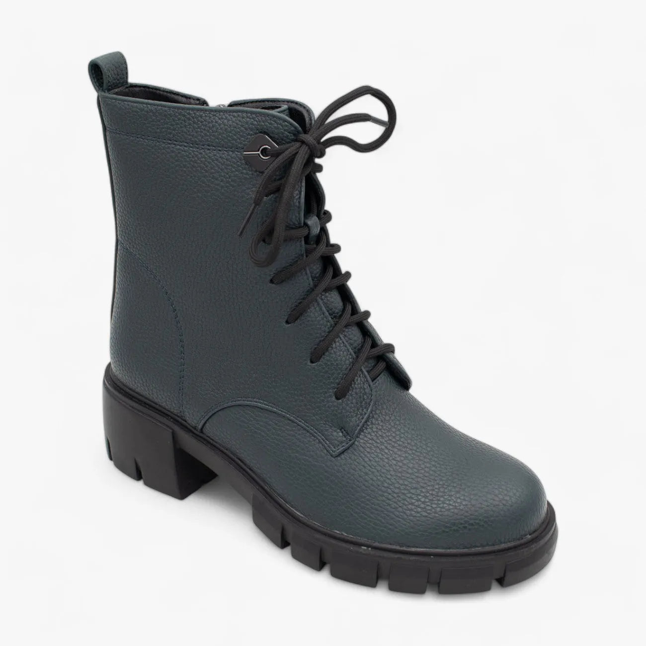 Redz Women's Green Lace-Up Ankle Boot – Chunky Sole Design - Leavys Shoes