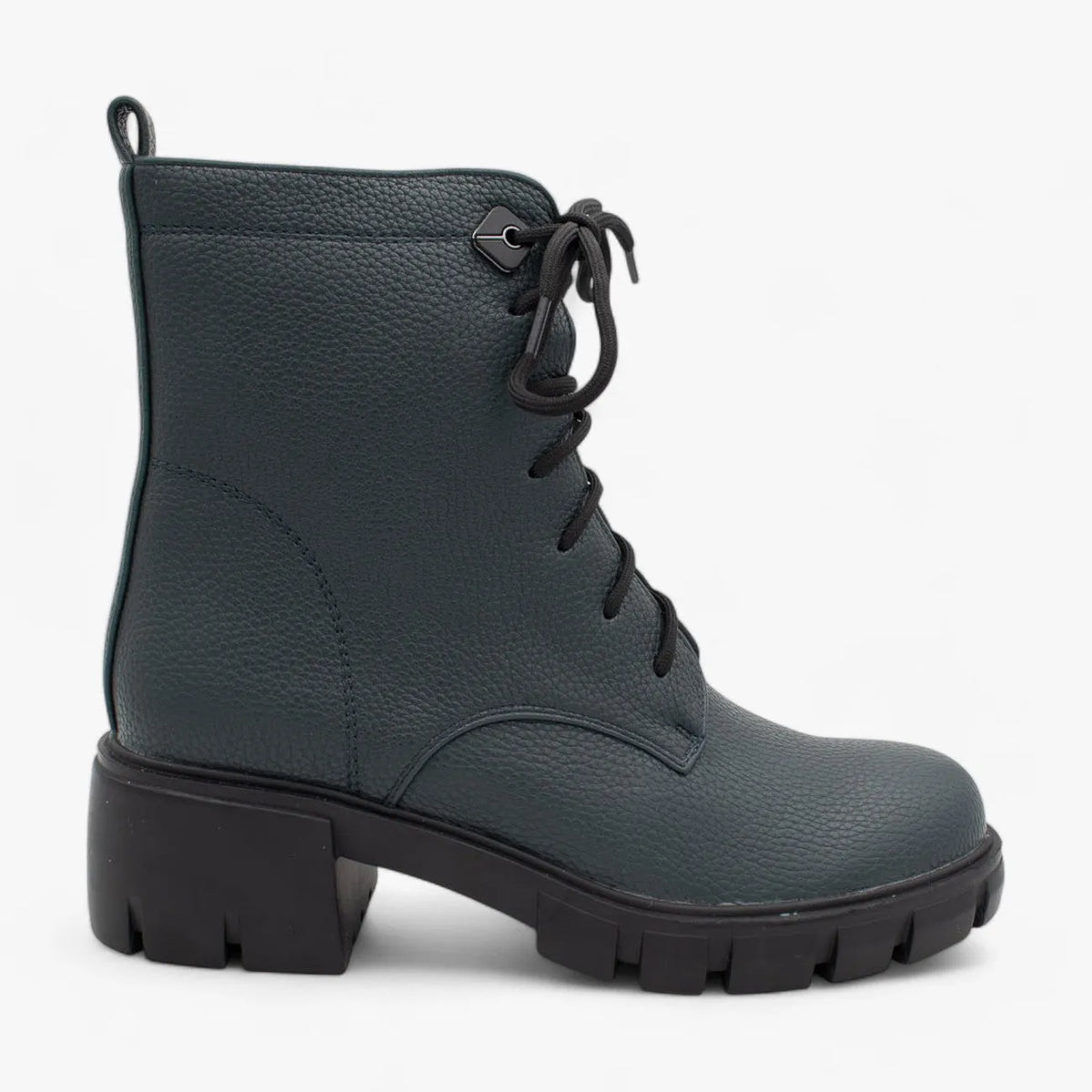 Redz Women&#39;s Green Lace-Up Ankle Boot – Chunky Sole Design - Leavys Shoes