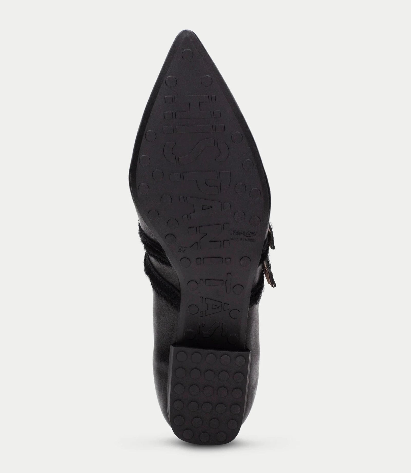 Hispanitas Ginebra Black Pony Leather Ballerina Shoes