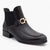 Nine 2 Five Black Ankle Boots with Gold Chain, Block Heel, Cushioned Comfort