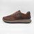 Brown sneaker with gray accents on a white background