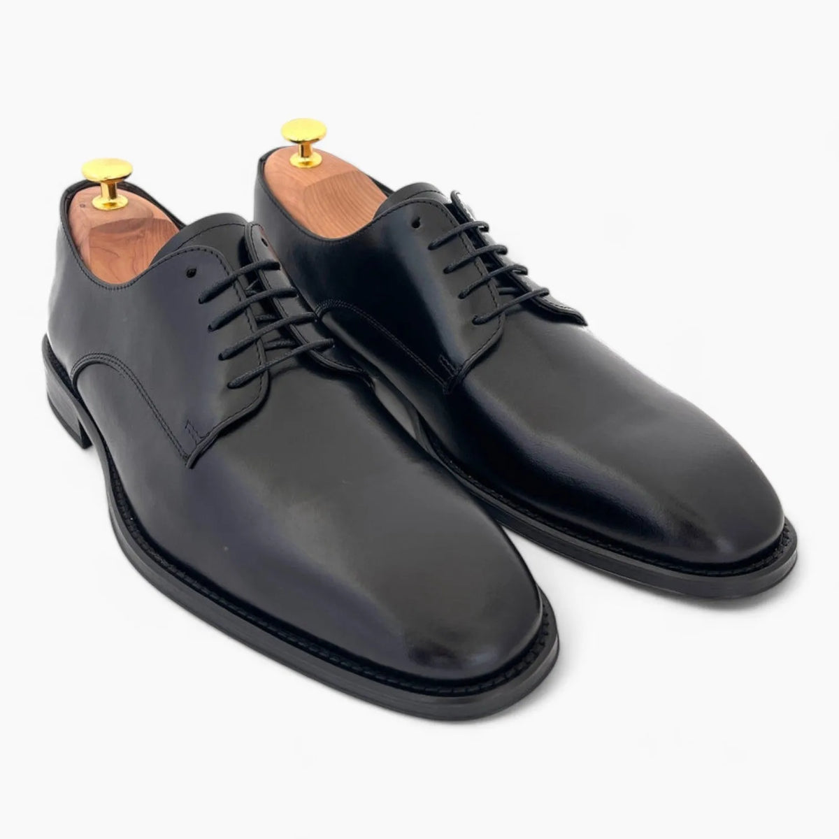 Luis Gonzalo 8011H Black Leather Blucher Men’s Shoe – Premium Leather & Anti-Slip Sole - Leavys Shoes