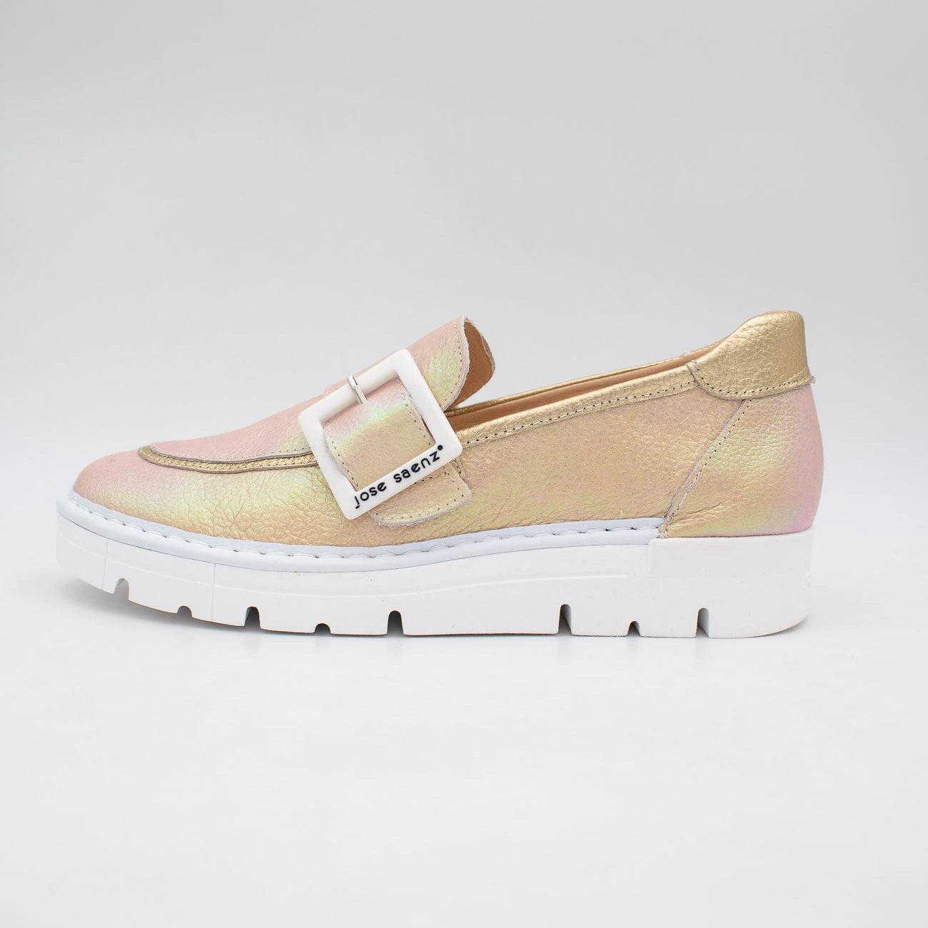 Jose Saenz Rose Champagne Metallic Loafer (Metallic Finish) – 2017 ROSA/CHAMPAGNE