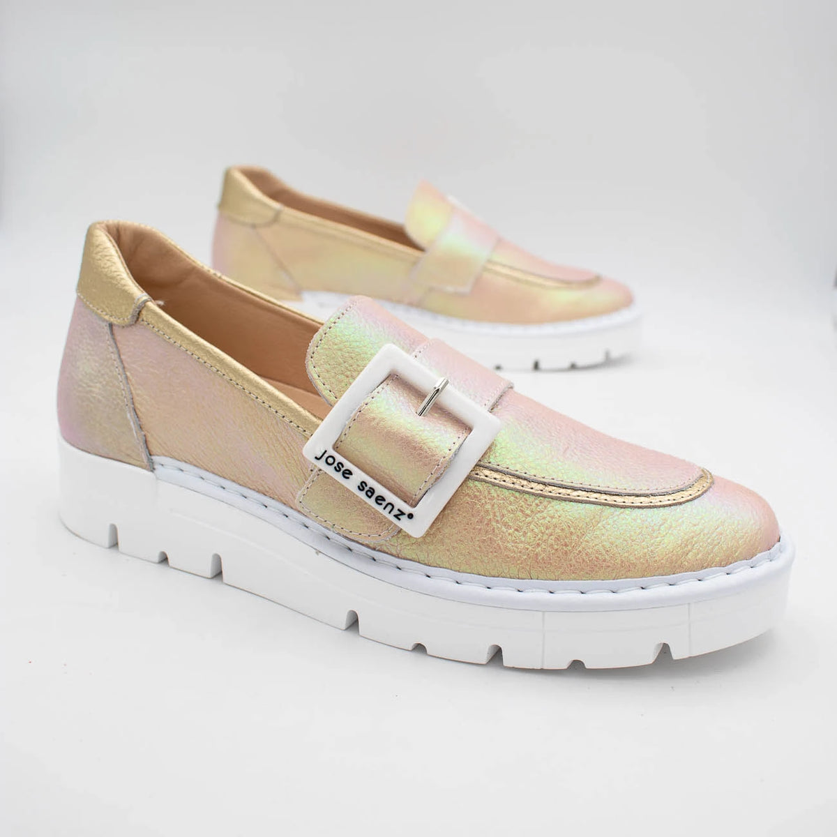Jose Saenz Rose Champagne Metallic Loafer (Metallic Finish) – 2017 ROSA/CHAMPAGNE