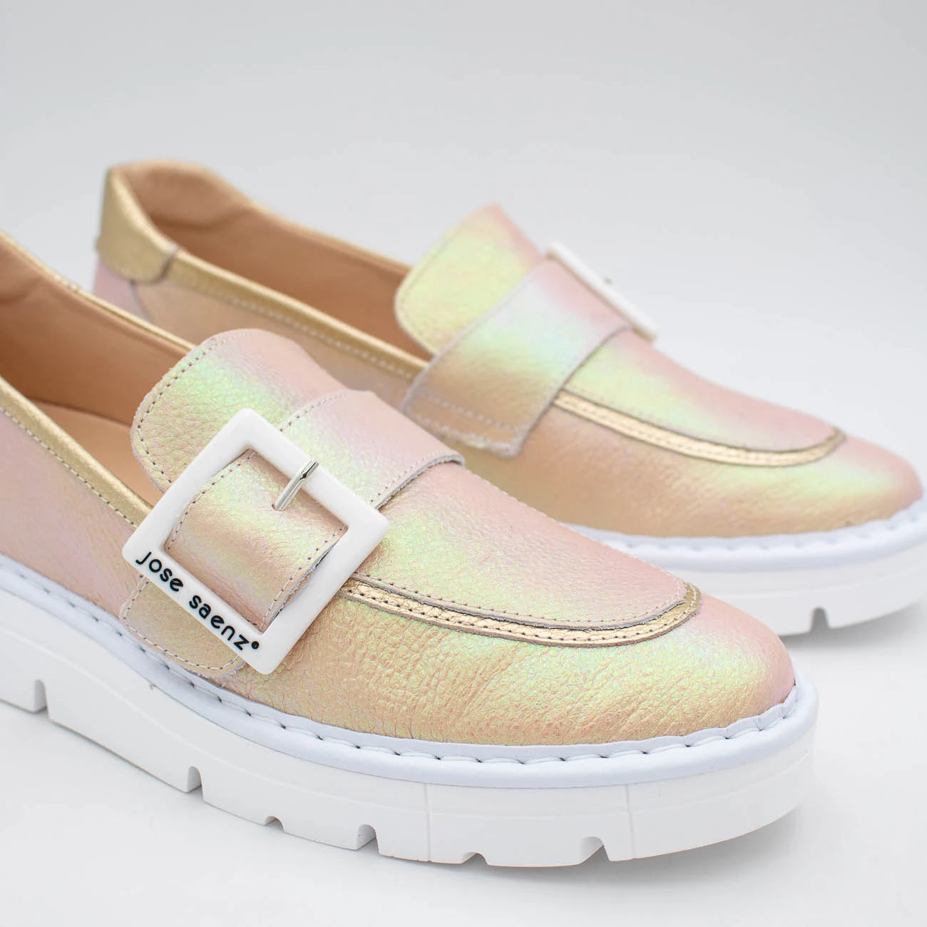 Jose Saenz Rose Champagne Metallic Loafer (Metallic Finish) – 2017 ROSA/CHAMPAGNE