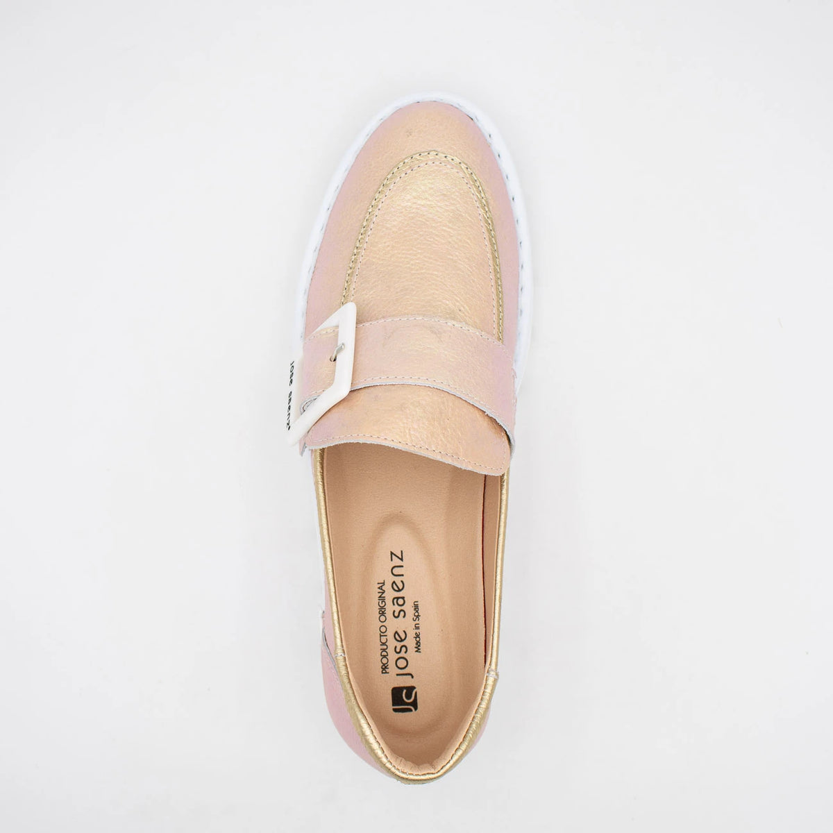 Jose Saenz Rose Champagne Metallic Loafer (Metallic Finish) – 2017 ROSA/CHAMPAGNE