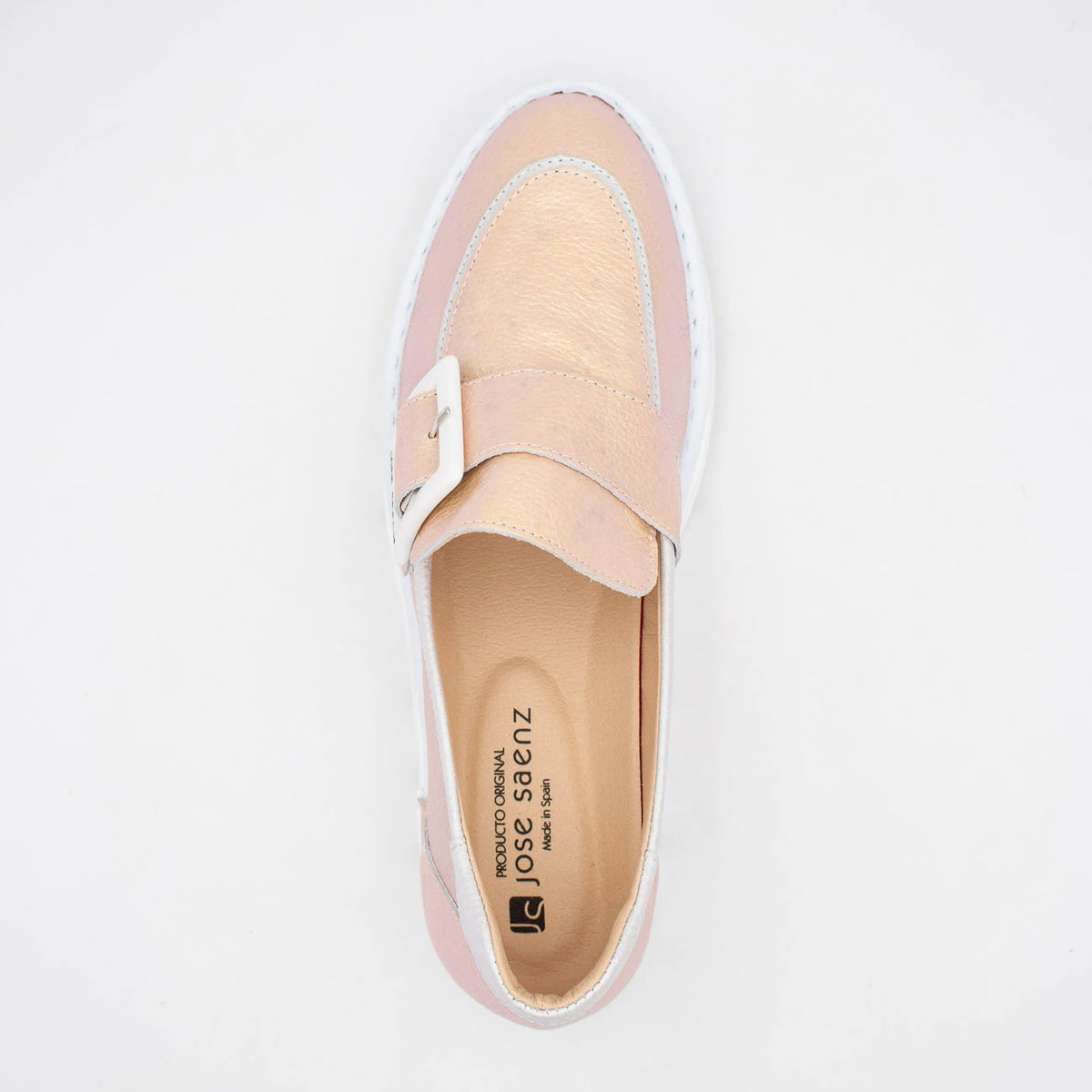 Jose Saenz Rose Beige Metallic Loafer (Metallic Finish) – 2017 ROSA/HIELO
