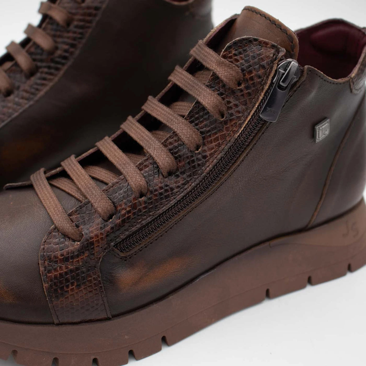 Jose Saenz Belén Tan & Brown Leather Zip Ankle Boots