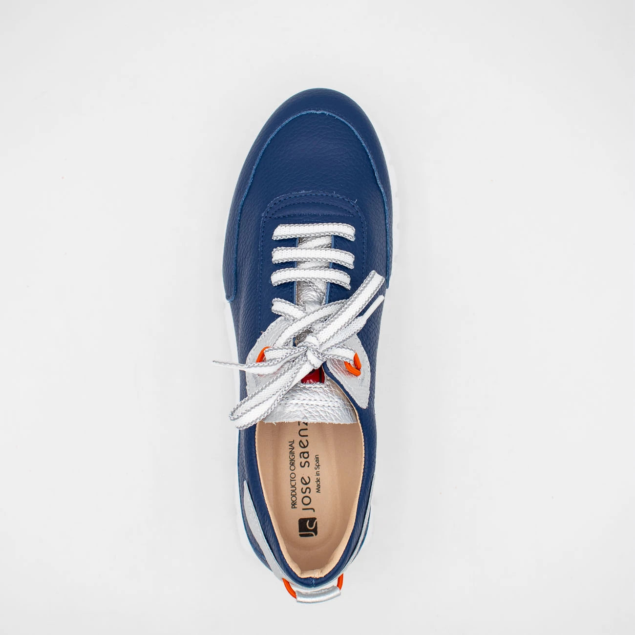 Jose Saenz Navy Silver Trainer (Lace-Up) – 2287 NAVY/PLATA
