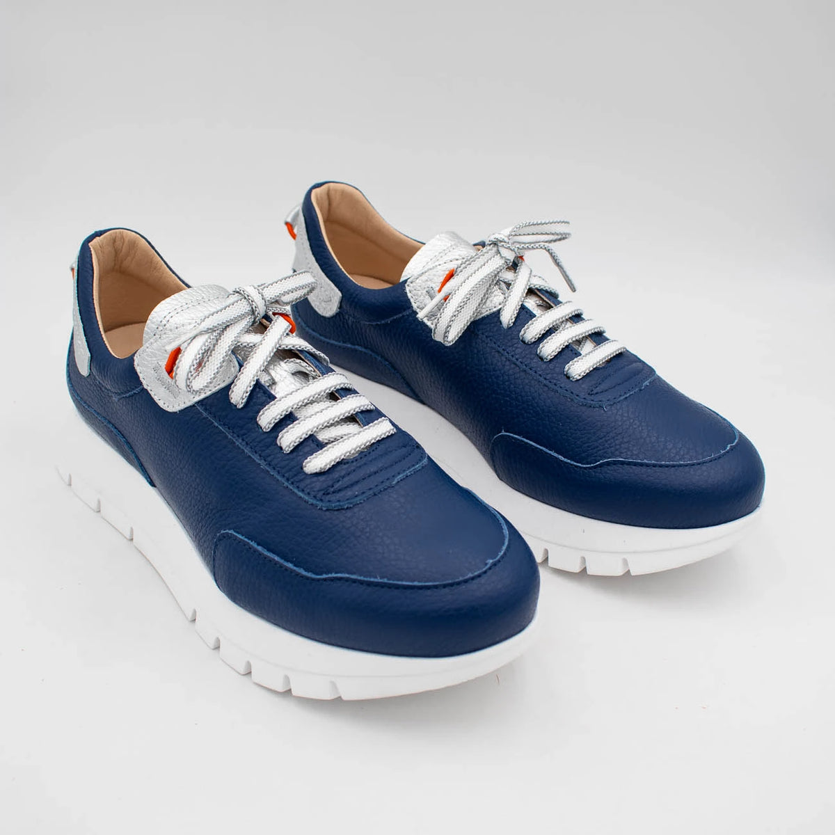 Jose Saenz Navy Silver Trainer (Lace-Up) – 2287 NAVY/PLATA
