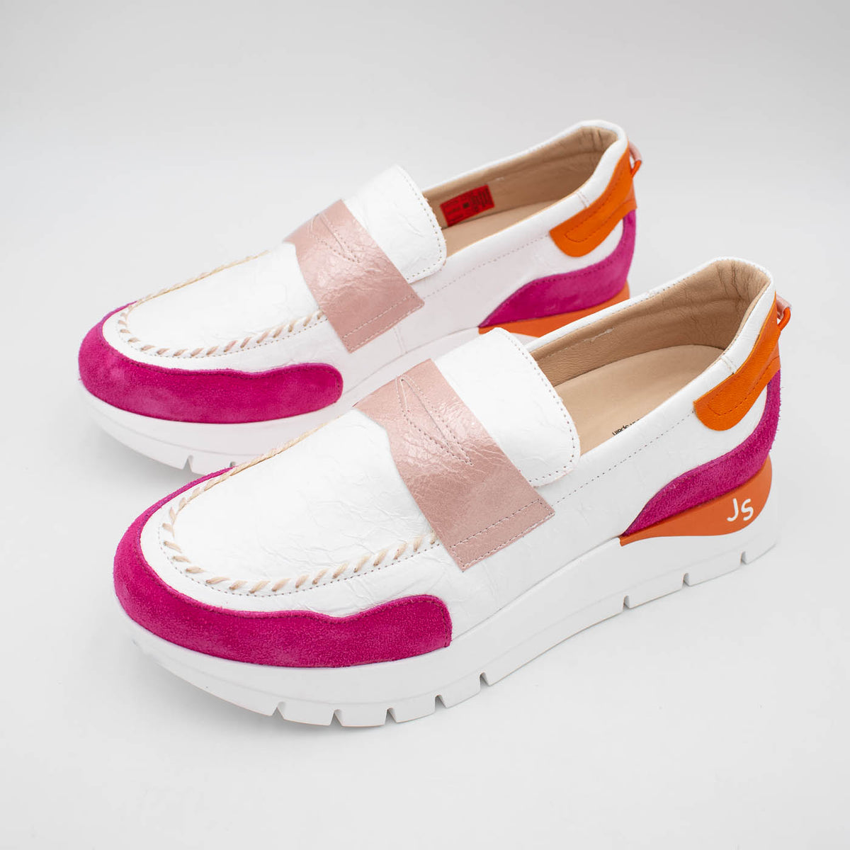 Jose Saenz Fuchsia White Multi Loafer (Wide Fit) – 2290 FUCSIA/BLANCO
