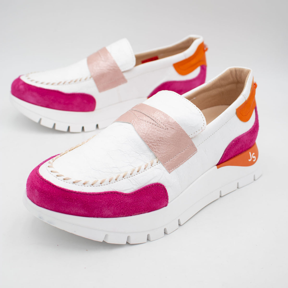 Jose Saenz Fuchsia White Multi Loafer (Wide Fit) – 2290 FUCSIA/BLANCO