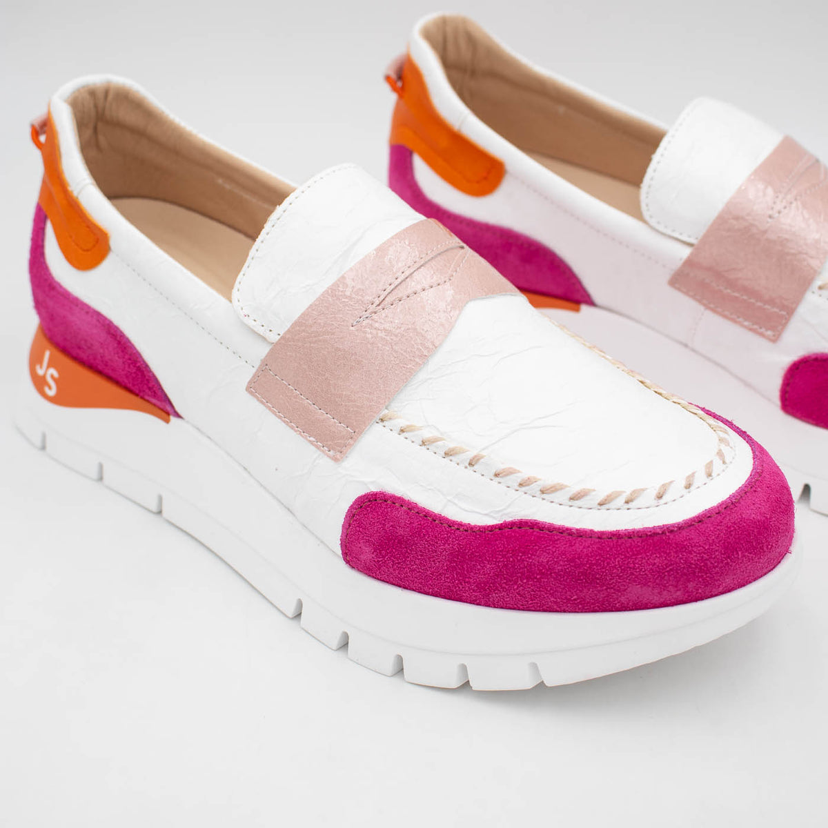 Jose Saenz Fuchsia White Multi Loafer (Wide Fit) – 2290 FUCSIA/BLANCO