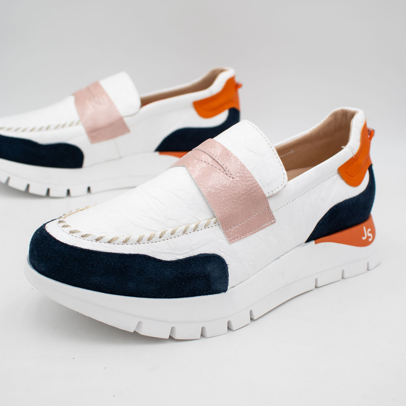 Jose Saenz Navy White Multi Loafer (Wide Fit) – 2290 NAVY/BLANCO