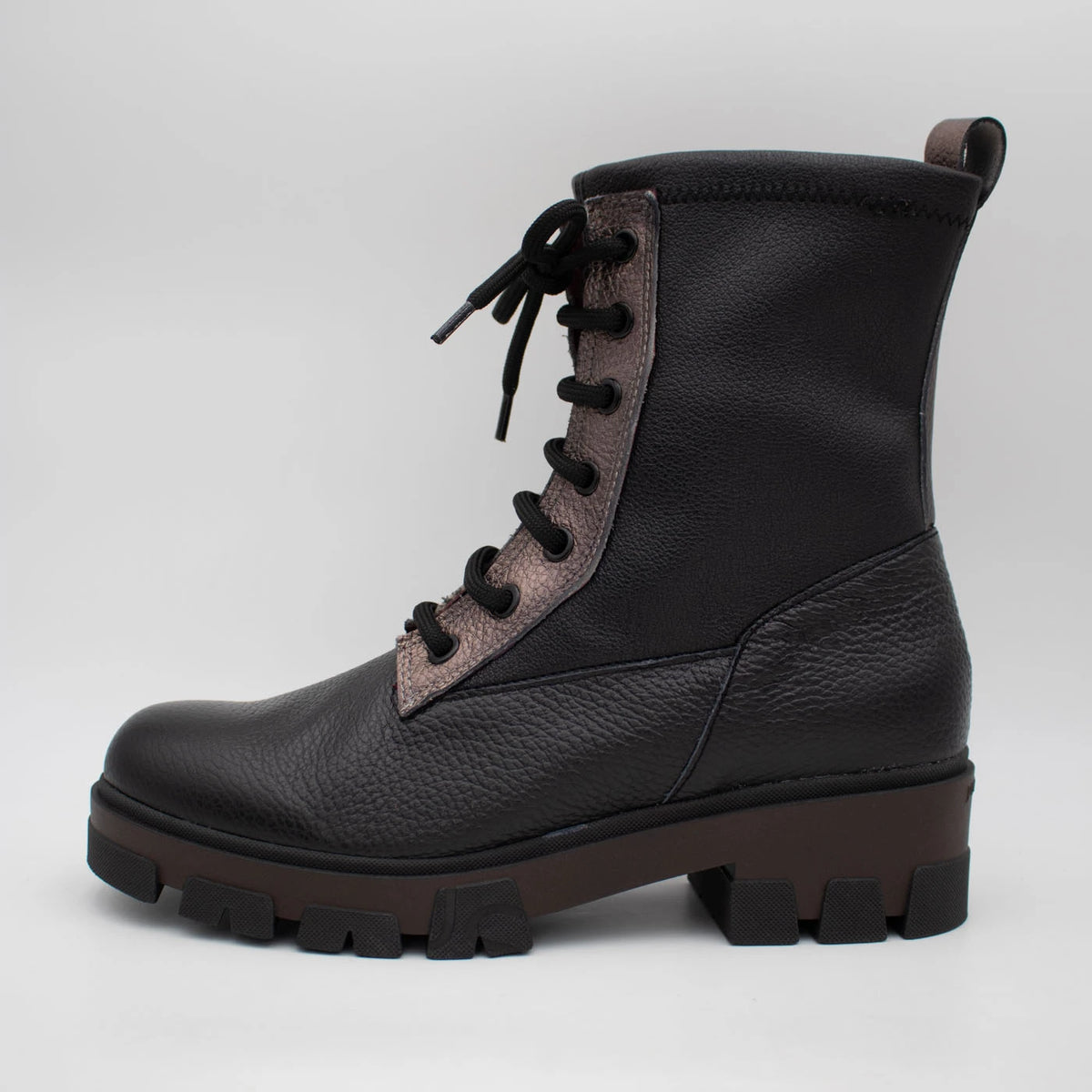 Jose Saenz Noelia Black Leather Lace-Up Ankle Boots