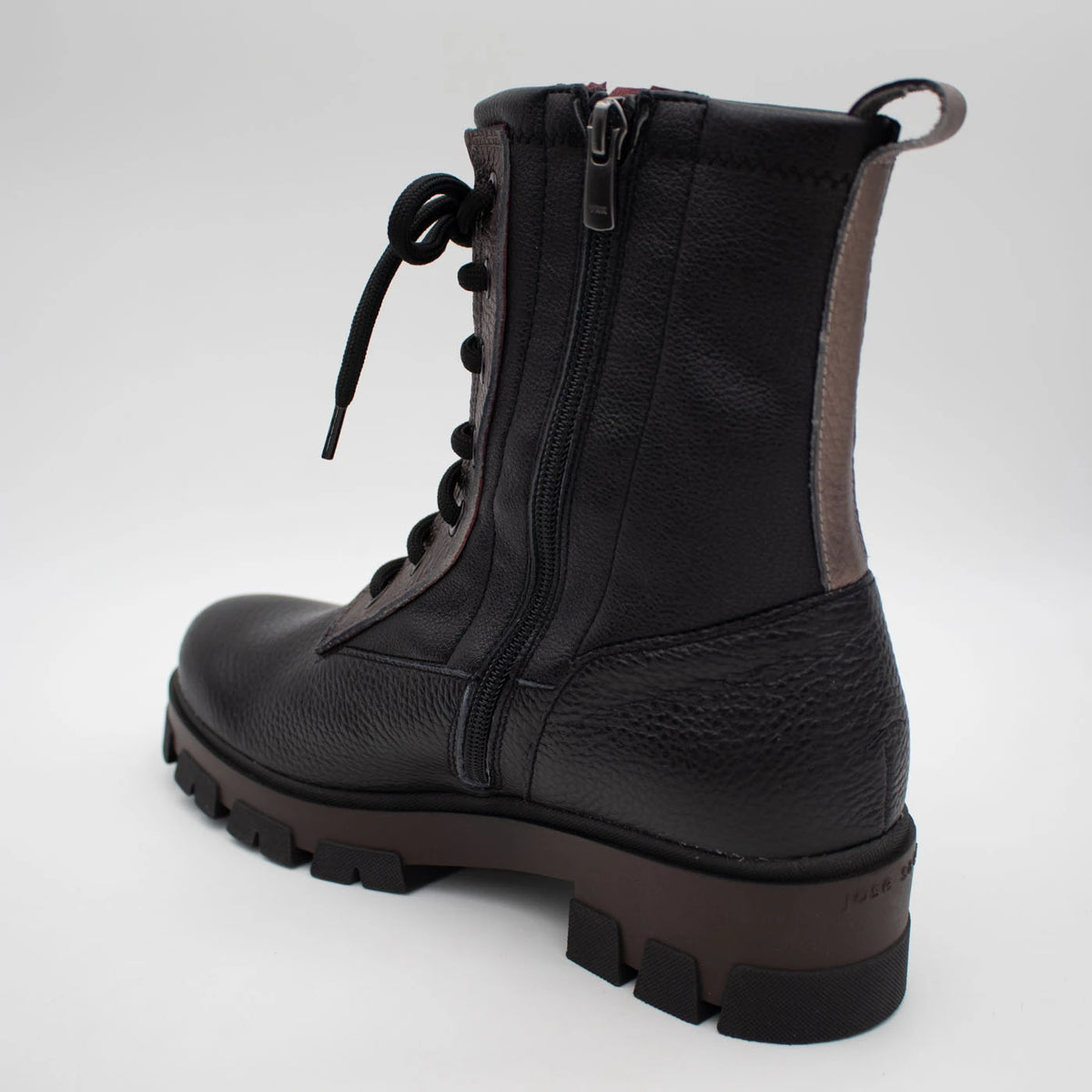 Jose Saenz Noelia Black Leather Lace-Up Ankle Boots