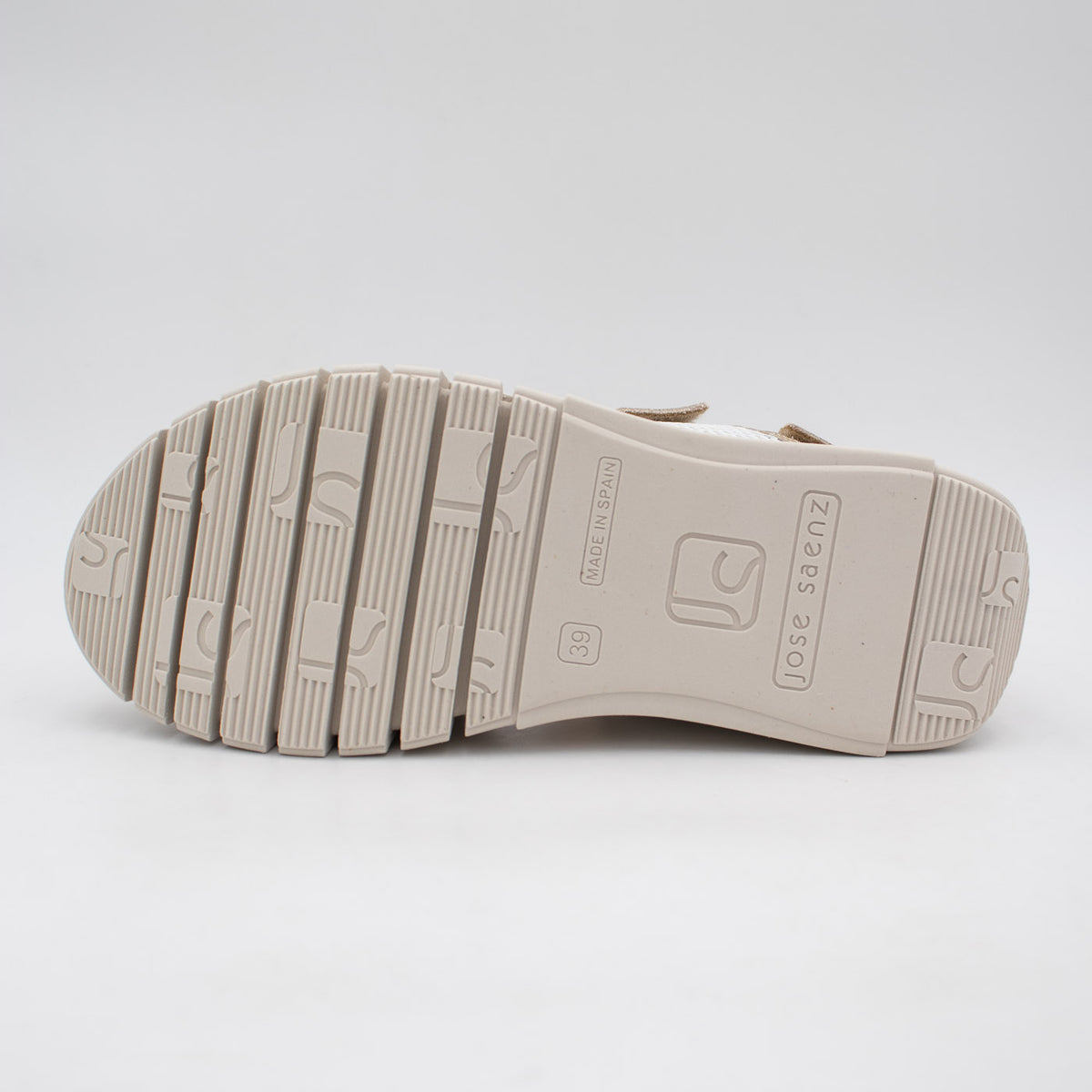 Jose Saenz Gold White Sandal (Wide Fit) – 4235 CHAMPAGNE/BLANCO