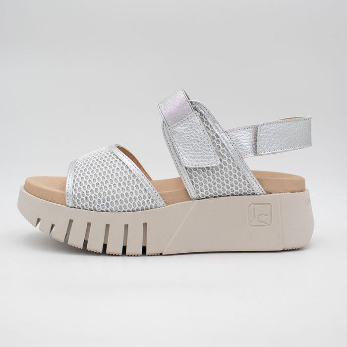 Jose Saenz Silver White Sandal (Wide Fit) – 4235 PLATA/BLANCO