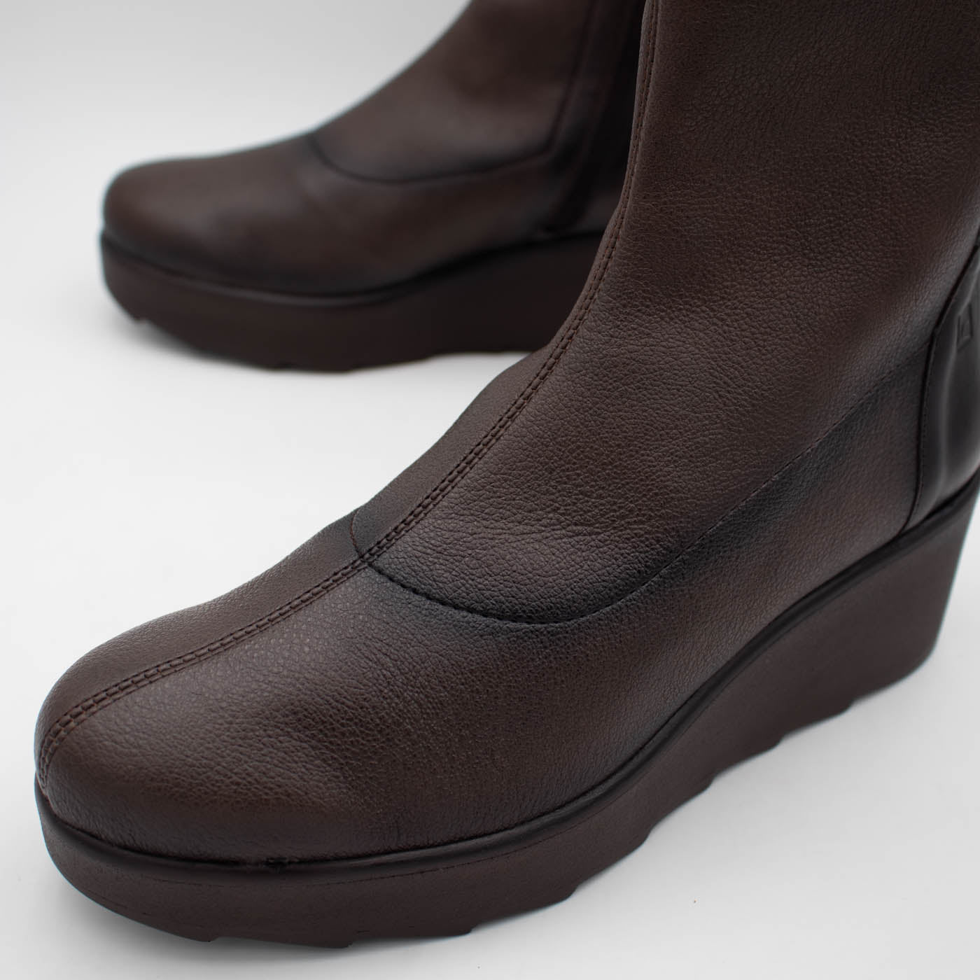 Jose Saenz Nieves Chocolate Brown Stretch Wedge Ankle Boots