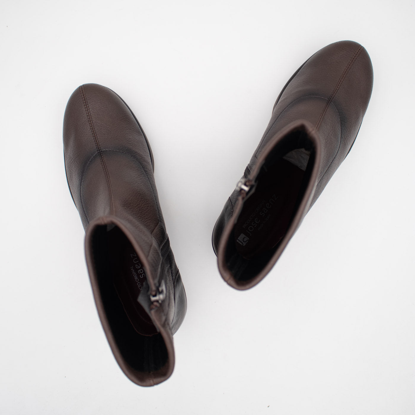 Jose Saenz Nieves Chocolate Brown Stretch Wedge Ankle Boots