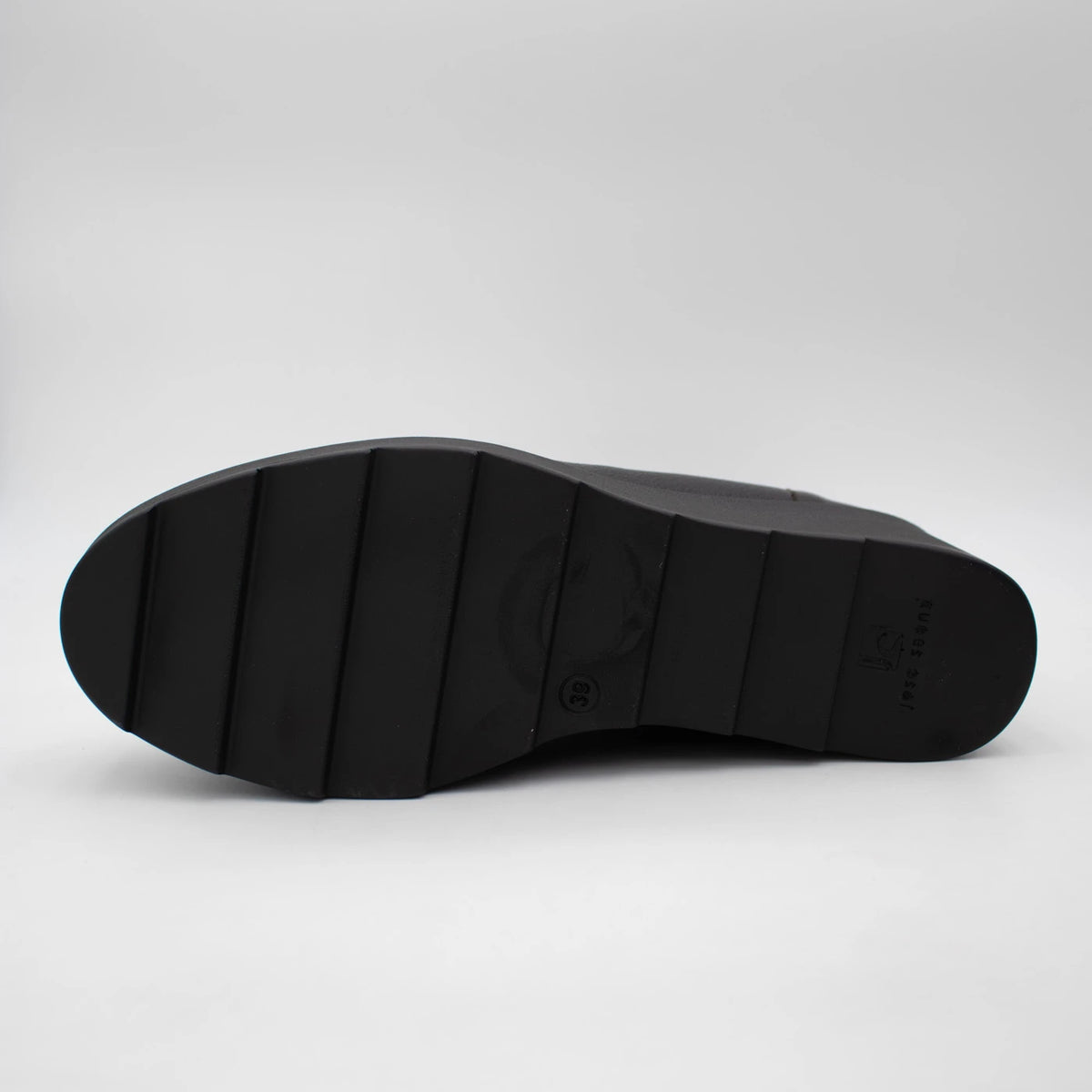 Jose Saenz Nieves Black Leather Stretch Wedge Ankle Boots